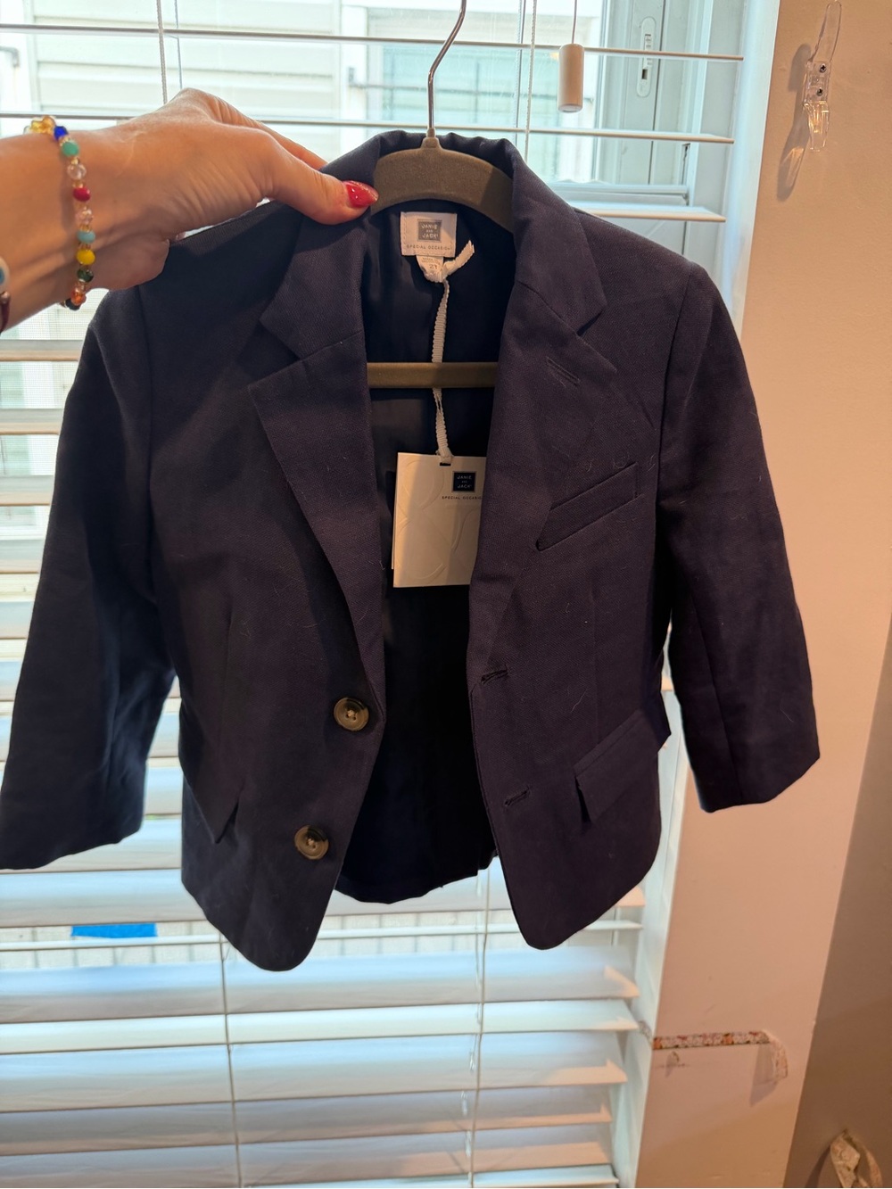 Janie and Jack Navy Girls' Blazer with Notch Lapel
